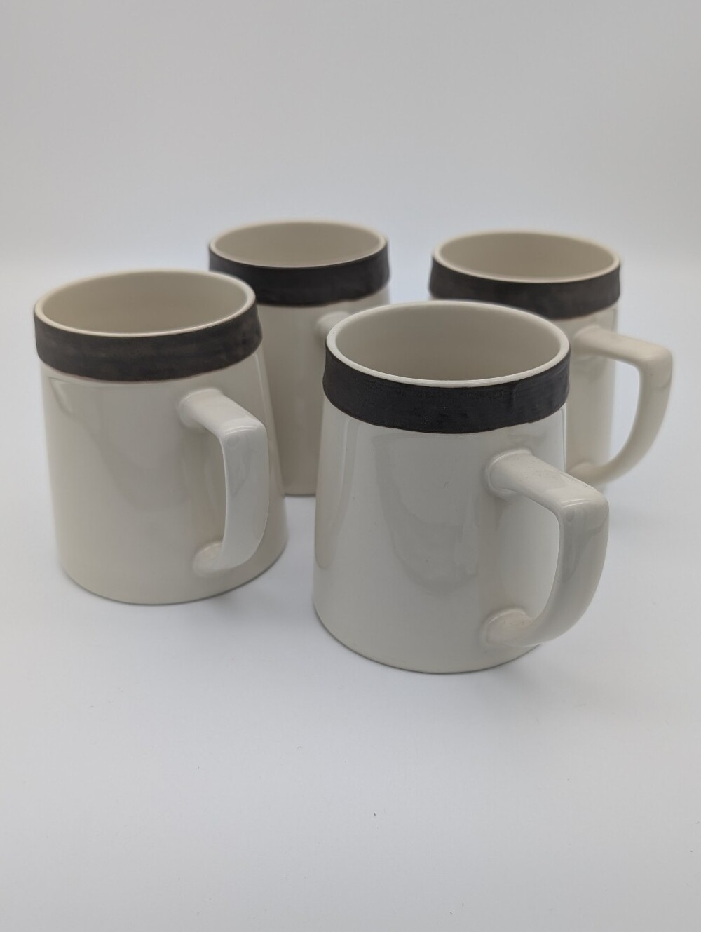 Sango Rustic Cream Ceramic Mugs- Set of 4